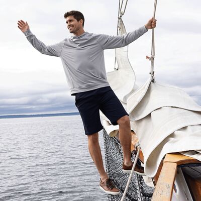 Cutter & Buck Adapt Knit Recycled Mens Heathered Hooded Pullover Thumbnail