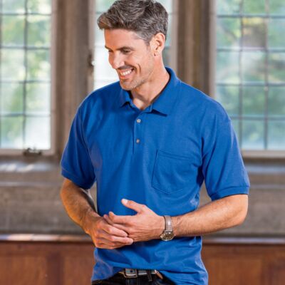 ® DryBlend® Adult Jersey Polo with Pocket Thumbnail