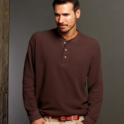 UltraClub Adult Mini Thermal Henley Thumbnail