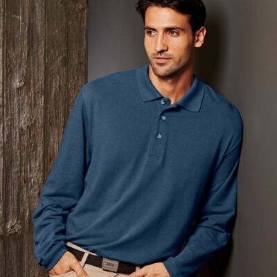 UltraClub Adult Long-Sleeve Classic Piqué Polo Thumbnail
