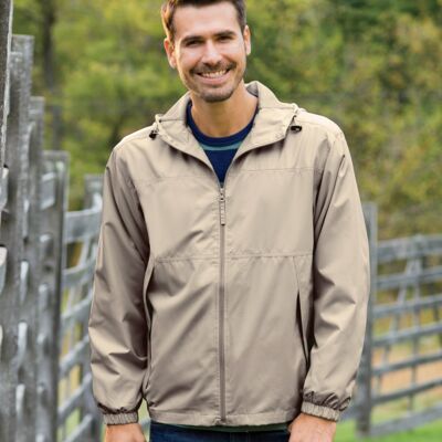 UltraClub Adult Micro-Poly Full-Zip Hooded Jacket Thumbnail