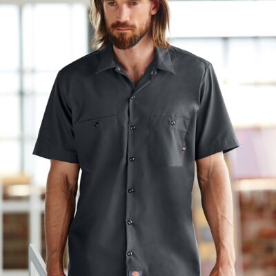 Men’s Short-Sleeve Industrial Poplin Work Shirt Thumbnail