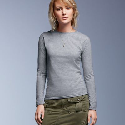 Ladies' Lightweight Fitted Long-Sleeve Tee Thumbnail