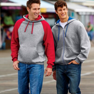 Adult NuBlend&reg; Contrast Full-Zip Hooded Sweatshirt Thumbnail