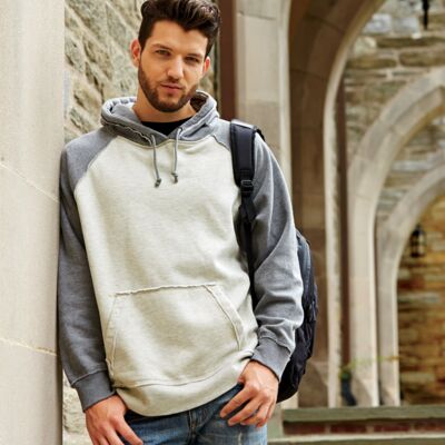 J.America Adult Vintage Heather Hooded Fleece Thumbnail
