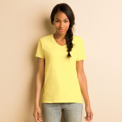 &reg; Heavy Cotton&trade; Ladies' V-Neck T-Shirt Thumbnail