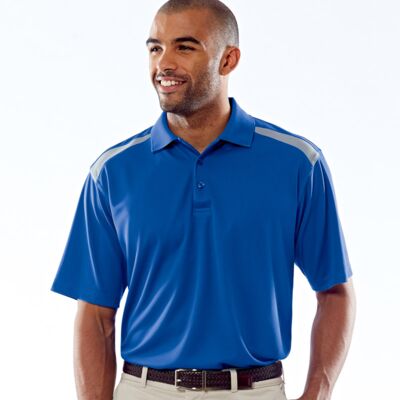 UltraClub&reg; Adult Cool & Dry 2-Tone Mesh Piqué Polo Thumbnail