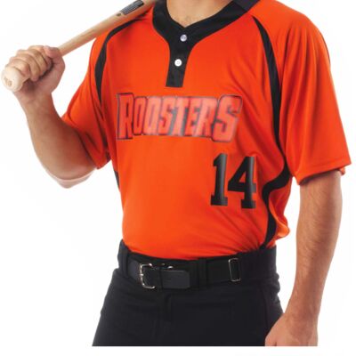 Adult Two-Button Color Block Baseball Henley Thumbnail