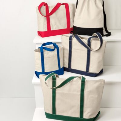 UltraClub Contrast Bottom Cotton Canvas Drawstring Pack Thumbnail