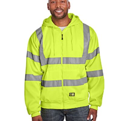 Men's Berne Hi-Vis Class 3 Lined Hooded Sweatshirt Thumbnail